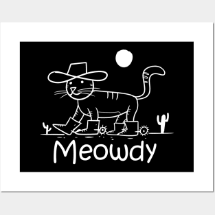 Meowdy Funny texes Howdy cat Purr Posters and Art